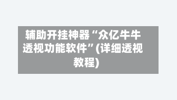 辅助开挂神器“众亿牛牛透视功能软件”(详细透视教程)-第2张图片