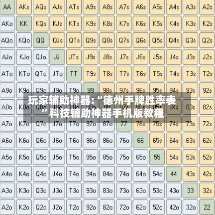 玩家辅助神器:“德州手牌胜率表”科技辅助神器手机版教程