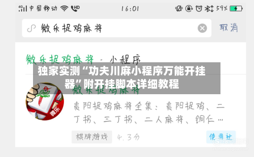 独家实测“功夫川麻小程序万能开挂器”附开挂脚本详细教程