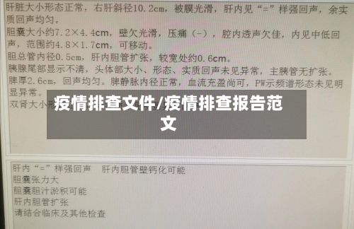 疫情排查文件/疫情排查报告范文-第2张图片