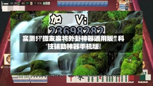 实测!“微友麻将外卦神器通用版”科技辅助神器手机版