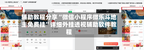 辅助教程分享“微信小程序微乐斗地主免费挂	”详细外挂透视辅助软件教程-第1张图片