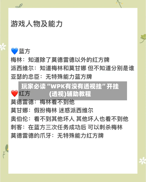 玩家必读“WPK有没有透视挂”开挂(透视)辅助教程-第3张图片