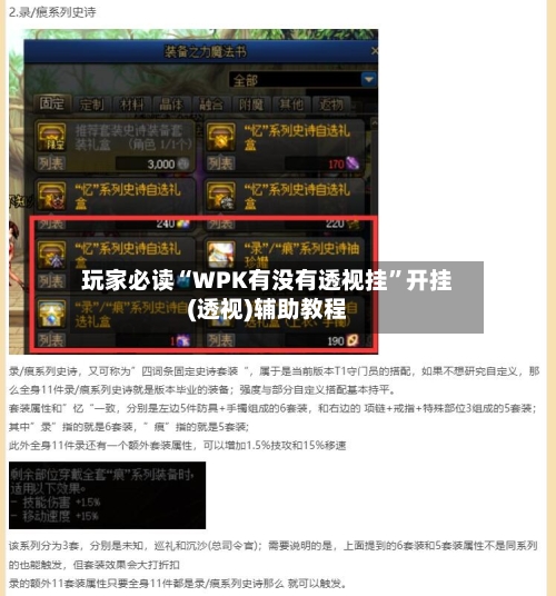 玩家必读“WPK有没有透视挂”开挂(透视)辅助教程