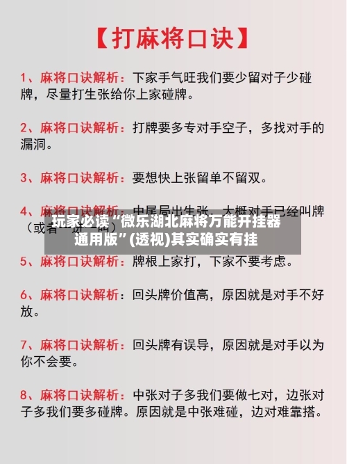 玩家必读“微乐湖北麻将万能开挂器通用版	”(透视)其实确实有挂-第1张图片