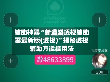 辅助神器“新道游透视辅助器最新版(透视)”揭秘透视辅助万能挂用法