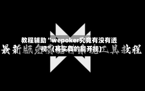 教程辅助“wepoker究竟有没有透视	”(其实真的能开挂)-第2张图片