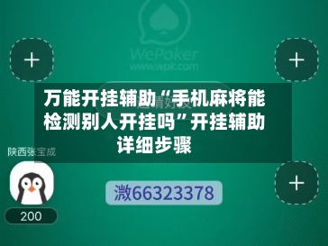 万能开挂辅助“手机麻将能检测别人开挂吗	”开挂辅助详细步骤-第2张图片