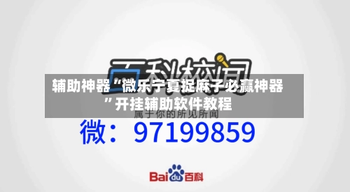 辅助神器“微乐宁夏捉麻子必赢神器”开挂辅助软件教程