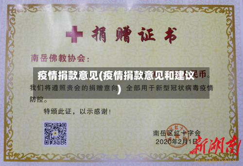 疫情捐款意见(疫情捐款意见和建议)