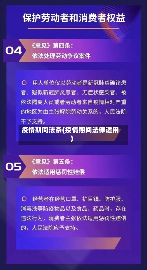 疫情期间法条(疫情期间法律适用)