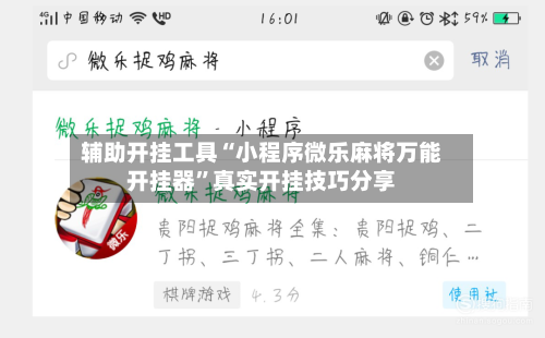 辅助开挂工具“小程序微乐麻将万能开挂器”真实开挂技巧分享