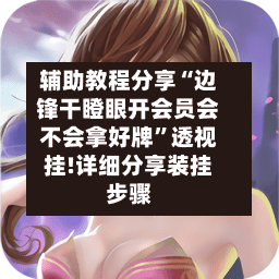 辅助教程分享“边锋干瞪眼开会员会不会拿好牌”透视挂!详细分享装挂步骤-第2张图片