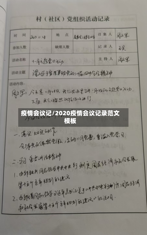 疫情会议记/2020疫情会议记录范文模板
