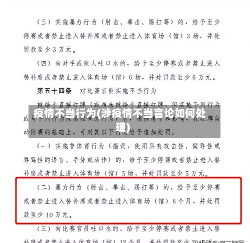 疫情不当行为(涉疫情不当言论如何处理)-第2张图片