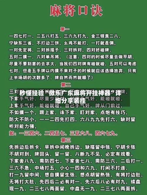 秒懂经验“微乐广东麻将开挂神器	”详细分享装挂-第2张图片