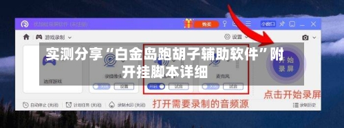 实测分享“白金岛跑胡子辅助软件”附开挂脚本详细