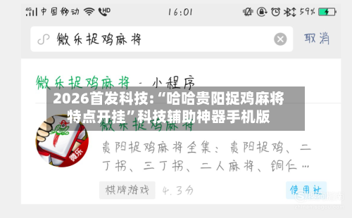 2026首发科技:“哈哈贵阳捉鸡麻将特点开挂”科技辅助神器手机版-第2张图片