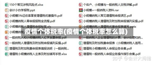 疫情个体税率(疫情个体税率怎么算)-第1张图片