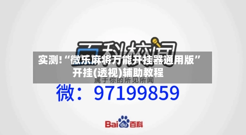 实测!“微乐麻将万能开挂器通用版”开挂(透视)辅助教程-第3张图片