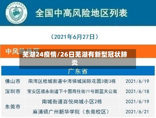 芜湖24疫情/26日芜湖有新型冠状肺炎-第1张图片