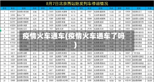 疫情火车通车(疫情火车通车了吗)-第2张图片
