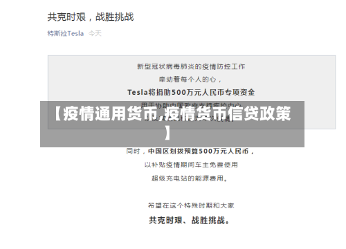 【疫情通用货币,疫情货币信贷政策】