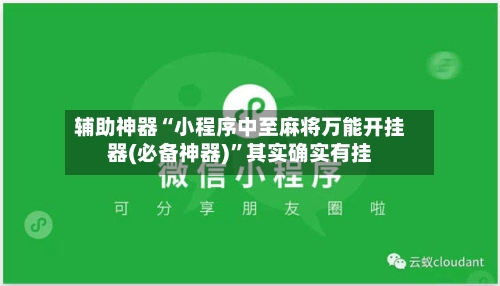 辅助神器“小程序中至麻将万能开挂器(必备神器)	”其实确实有挂-第3张图片