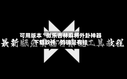 可用版本“微乐吉林麻将外卦神器下载软件”的确是有挂-第2张图片