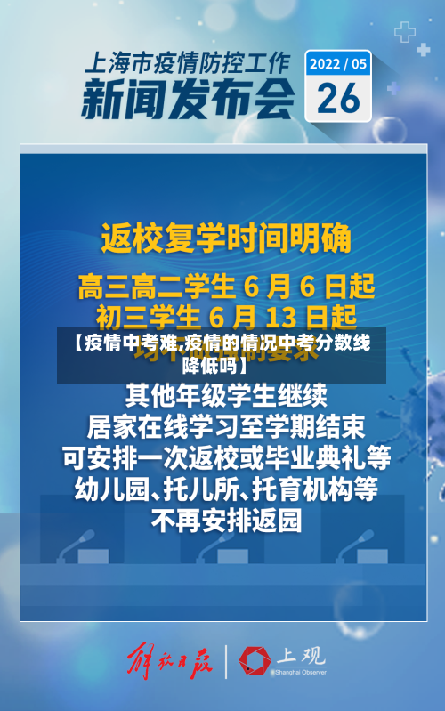 【疫情中考难,疫情的情况中考分数线降低吗】