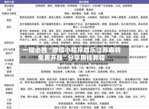 一键必胜“微信小程序微乐江苏麻将免费开挂”分享用挂教程-第2张图片