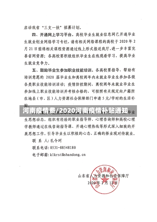 河南疫情费/2020河南疫情补贴通知-第3张图片