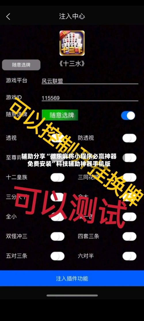 辅助分享“微乐麻将小程序必赢神器免费安装”科技辅助神器手机版