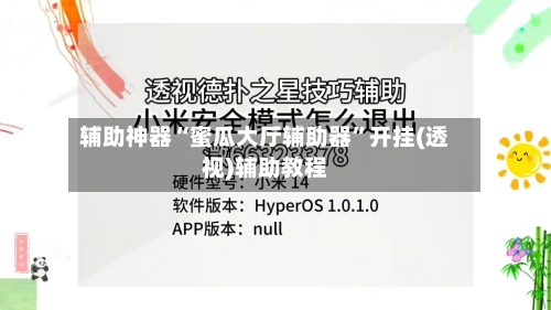 辅助神器“蜜瓜大厅辅助器”开挂(透视)辅助教程