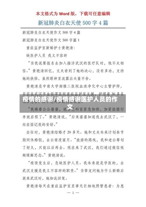 疫情的感谢/疫情感谢医护人员的作文-第2张图片