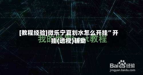 [教程经验]微乐宁夏划水怎么开挂”开挂(透视)辅助