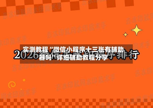 实测教程“微信小程序十三张有辅助器吗	”详细辅助教程分享-第2张图片