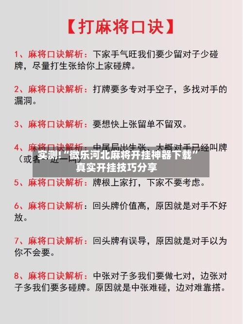 实测!“微乐河北麻将开挂神器下载	”真实开挂技巧分享-第2张图片