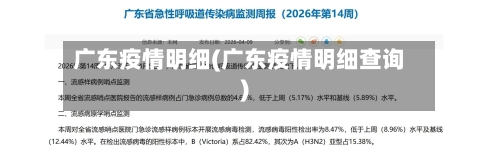 广东疫情明细(广东疫情明细查询)