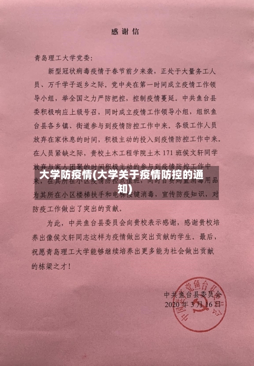 大学防疫情(大学关于疫情防控的通知)