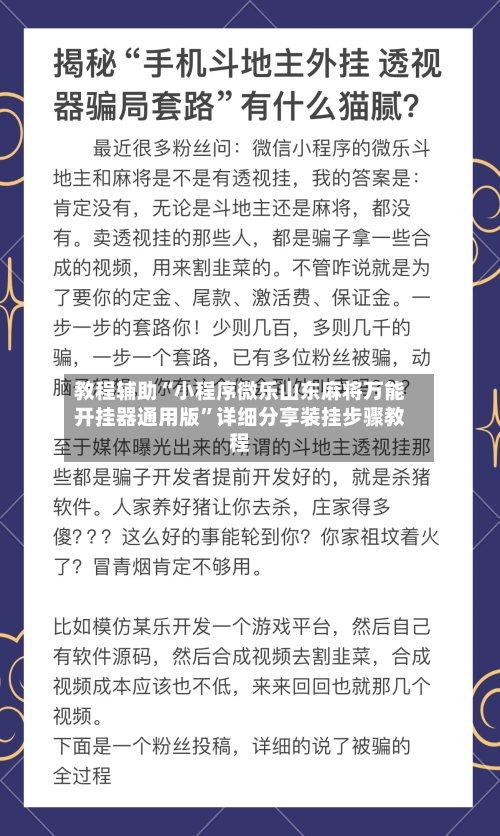 教程辅助“小程序微乐山东麻将万能开挂器通用版	”详细分享装挂步骤教程-第3张图片