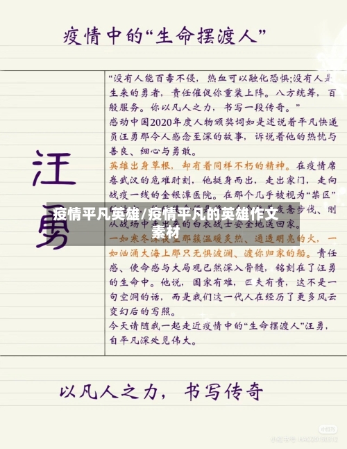 疫情平凡英雄/疫情平凡的英雄作文素材-第2张图片