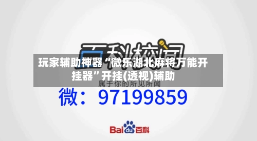 玩家辅助神器“微乐湖北麻将万能开挂器”开挂(透视)辅助