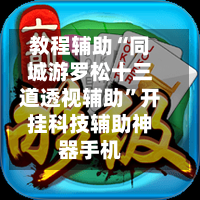 教程辅助“同城游罗松十三道透视辅助”开挂科技辅助神器手机-第2张图片