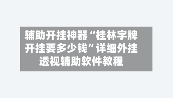 辅助开挂神器“桂林字牌开挂要多少钱”详细外挂透视辅助软件教程