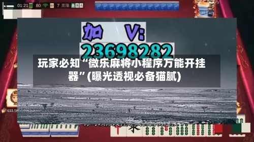 玩家必知“微乐麻将小程序万能开挂器”(曝光透视必备猫腻)