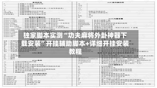 独家脚本实测“功夫麻将外卦神器下载安装”开挂辅助脚本+详细开挂安装教程-第2张图片