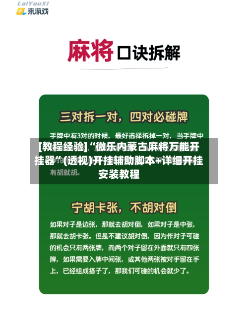 [教程经验]“微乐内蒙古麻将万能开挂器”(透视)开挂辅助脚本+详细开挂安装教程-第3张图片