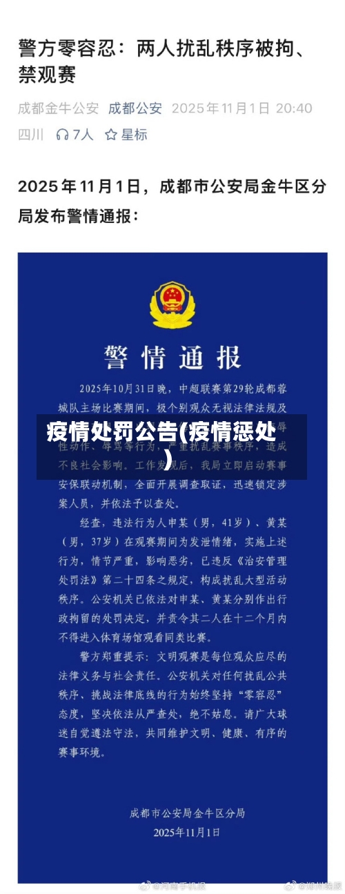 疫情处罚公告(疫情惩处)