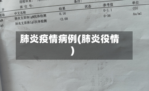 肺炎疫情病例(肺炎役情)-第2张图片